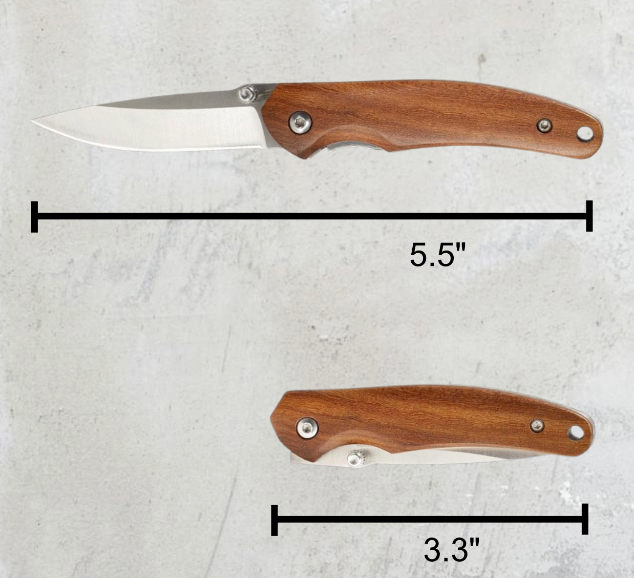 Personalized Folding Pocket Knife – 2.4" Stainless Steel Blade, Engraved Wood Handle, Perfect for EDC, Camping & Survival