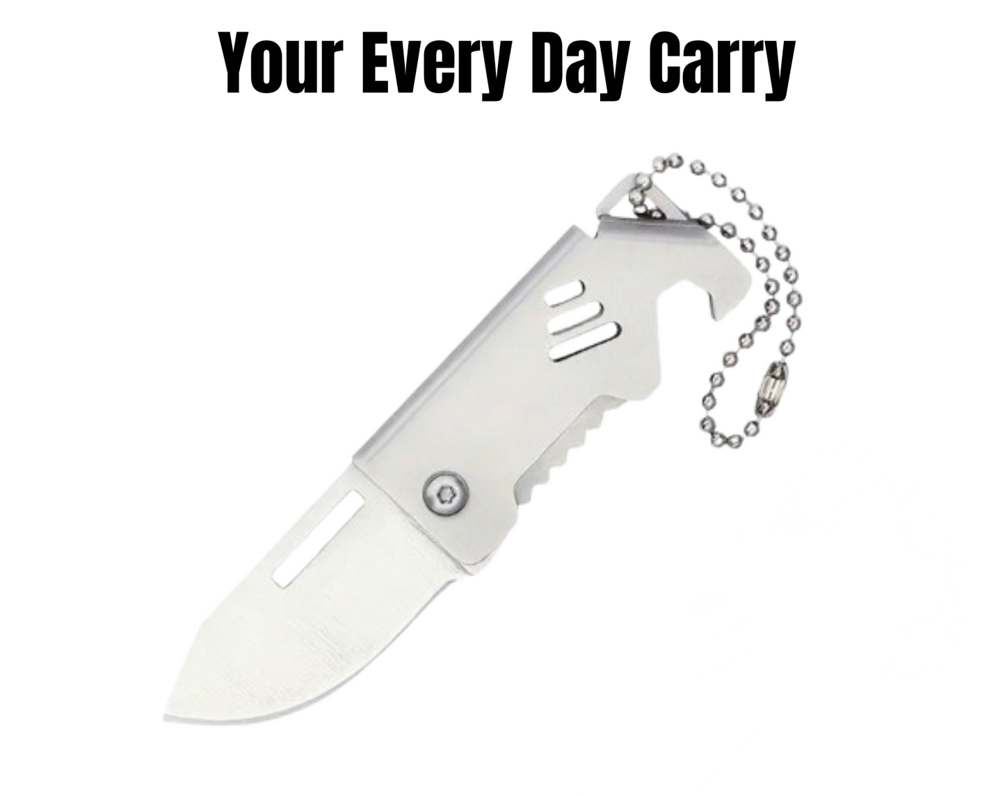 Mini Stainless Steel Folding Knife Keychain – Compact Pocket Knife with Bottle Opener, Portable Tool for Camping, Unpacking & Everyday Use