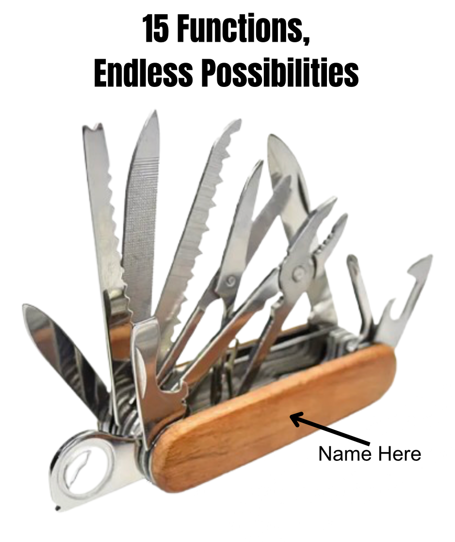 Premium Multi-Tool Swiss Army Knife with Wooden Handle – 15 Functions in Exquisite Gift Box