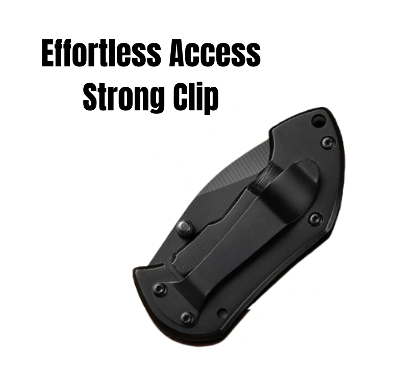 Custom engraved pocket knife with sturdy belt clip. Secure and easy-to-carry EDC knife with rosewood handle, perfect for daily use and outdoor tasks.