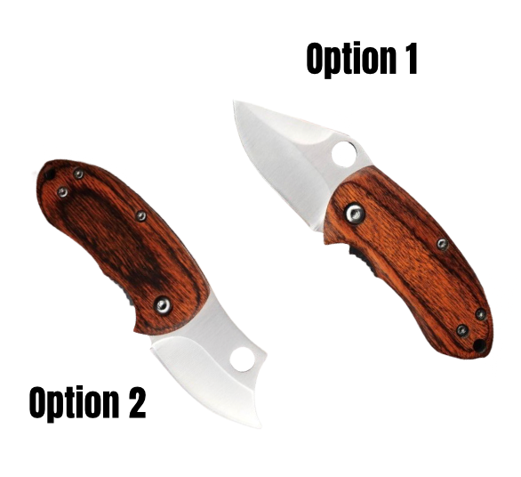 Engravable pocket knife set – choose from two unique blade styles for a personalized touch.