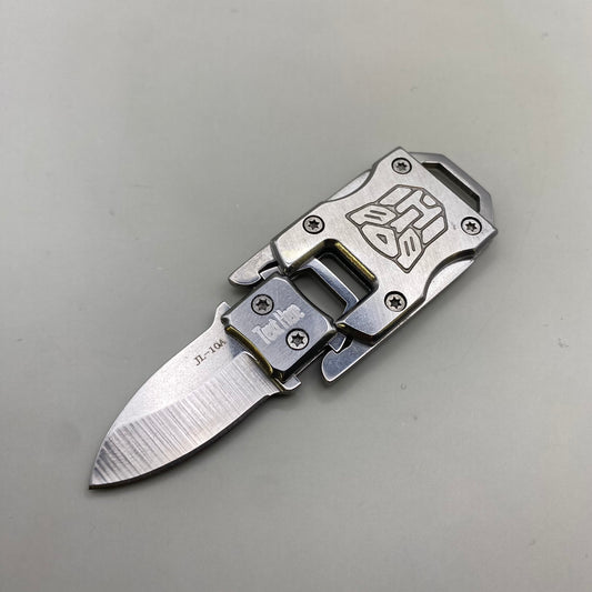 Customizable Stainless Steel Pocket Knife with Transformers Logo Engraving - Compact and Versatile Everyday Carry Tool