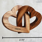 Engraved Wooden Linked Hearts - Personalized Gift for Couples