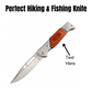 Custom engraved folding knife with stainless steel blade and wood handle. Personalized pocket knife for camping, hiking, fishing, and gifts.