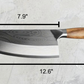 Professional chef knife with 7.9” stainless steel blade and 4.7” wooden handle. Ideal for precision cutting and gifting.