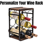 Engraved Rustic Wood Countertop Wine Rack – Holds 6 Bottles, No Assembly Needed