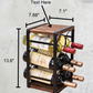 Engraved Rustic Wood Countertop Wine Rack – Holds 6 Bottles, No Assembly Needed