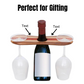 Custom Engraved Wine Bottle & Glass Holder – Handmade Wooden Counter Stand for Two Glasses & One Bottle | Premium Gift for Wine Lovers