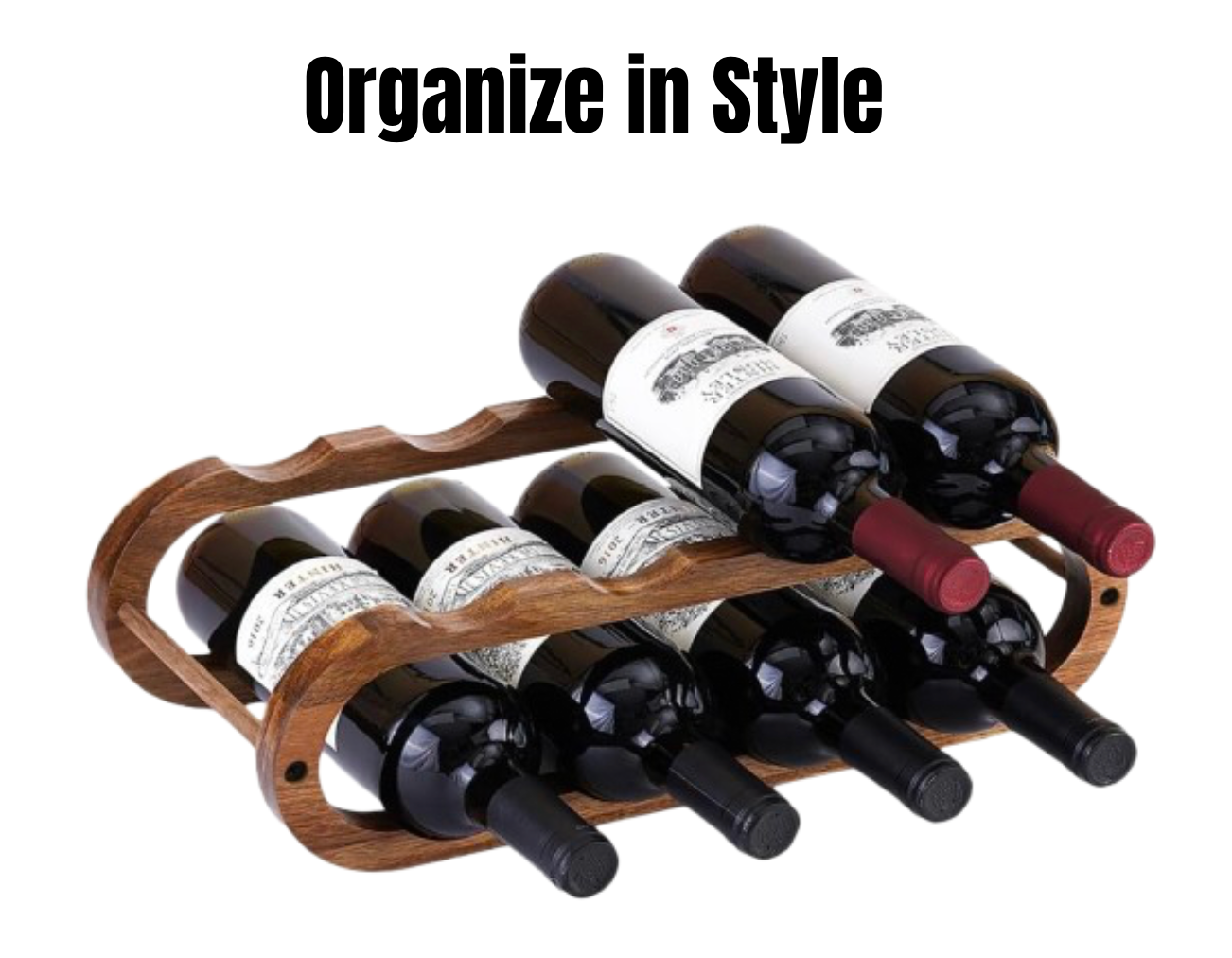 Custom Engraved 2-in-1 Wine Rack & Water Bottle Organizer - Acacia Wood