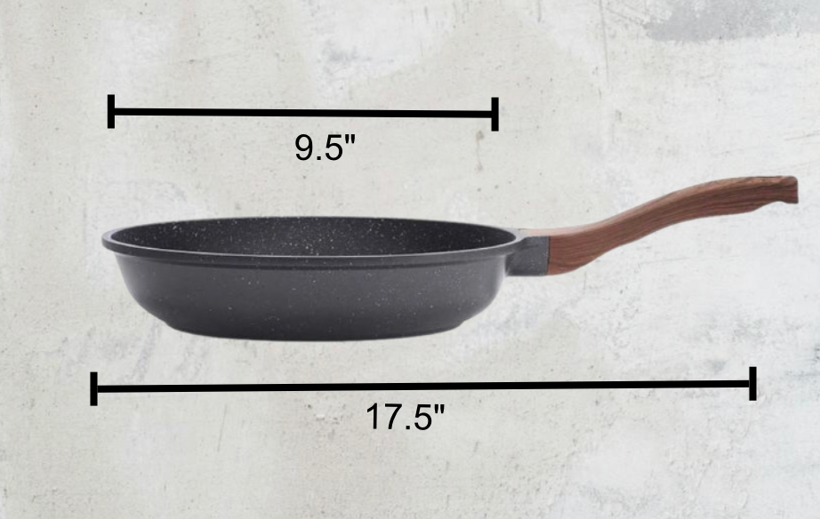 Custom Engraved Nonstick Frying Pan – Swiss Granite Coating, 9.5" Omelet Pan with Comfortable Woodgrain Handle