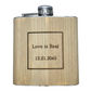 Engraved Flask with 'Love is Real' and '12.21.2045