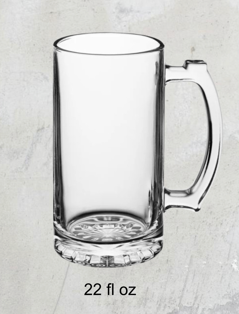 Custom Engraved Glass Beer Mug - Personalized with Custom Text and Logo | Perfect Gift for Beer Lovers