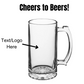 Engraved Beer Mug with Customizable Text - Handle Facing Right