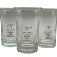 Set of Three Personalized Glass Shot Glasses - Kyle Birthday Engraving - Front View