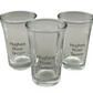 Personalized Glass Shot Glasses Set - Hughes River Tavern Engraved Design - Front View