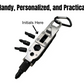 Multi-Tool Screwdriver with Interchangeable Bits - Phillips and Flat Heads, Built-in Bit Storage, Belt Clip, Bottle Opener, and Flashlight. Engraved with 'Text' on Metal Plate, Large Phillips Head Installed
