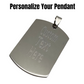 Polished stainless steel pendant with customizable engraving, showcasing its sleek and durable design.