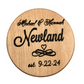 Personalized Wedding Coaster - Last Name, First Names, Wedding Date, Heart Logo - Elegant Cursive Design