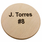 Personalized Name Coaster - 'J. Torres' with Number 8 Design