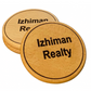 Izhiman Realty Coaster Set - Stack of 2 with Tilted Main Coaster - Circle Design