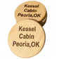 Kessel Cabin Peoria, OK Coaster Set - 3 Stacked Coasters with Tilted Main Coaster - Rustic Design